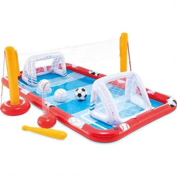 Игровой центр 325*267*102см INTEX "АКТИВНЫЙ СПОРТ" 57147 с воротами, волейбольной сеткой и мячами, 470л, от 3 лет
