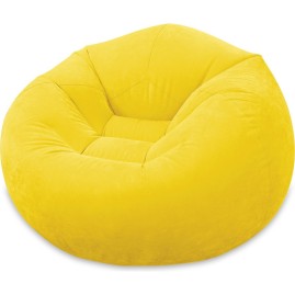 Кресло надувное INTEX 68569, флок 107х104х69 см желтый