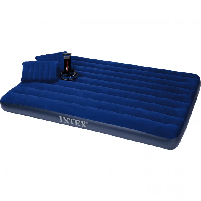 Надувной матрас INTEX 152х203х22см "Classic" с подушками и насосом, до 272кг, 68765